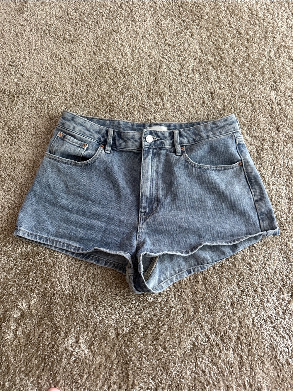 PacSun  High-Rise Festival Denim Shorts - Light Blue